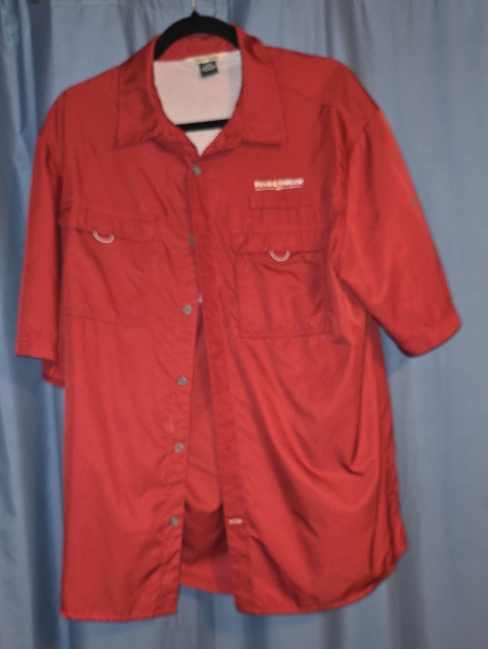 Field & Stream Red Short-Sleeve Shirt Jacket